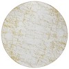 Gold And Ivory Abstract Washable Indoor Outdoor Area Rug - 4 of 4