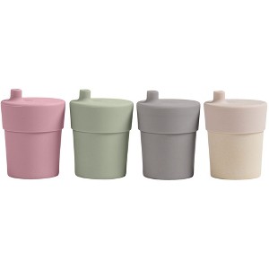 WeeSprout Bamboo Grow-With-Me Sippy Cups with Lids, 10 oz, Set of Four, Babies Kids & Toddlers, Made With Bamboo & 100% Silicone - 1 of 4