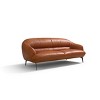 88" Leonia Sofa Cognac Leather - Acme Furniture: Contemporary Metal Legs, Plush Upholstery - 2 of 4