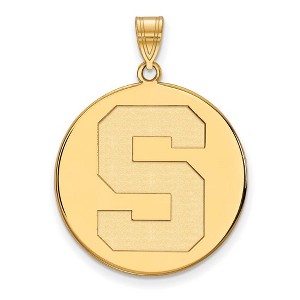 Black Bow Jewelry 14k Yellow Gold Michigan State Spartans NCAA Extra Large Pendant - 1 of 3