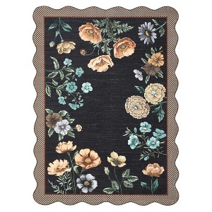 Washable Modern Floral Print Living Room Bedroom Rugs, Indoor Farmhouse Large Throw Carpet for Dining Room Office, Non Slip Floor Cover for Home - 1 of 4