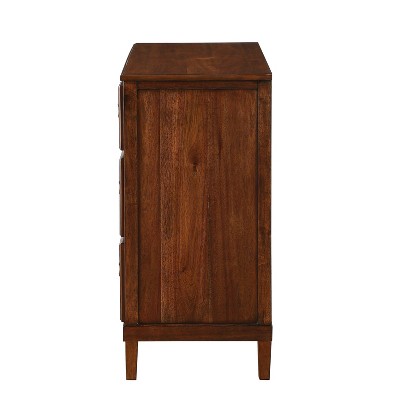 Cambridge Brown 3-Drawer Wood Dresser with Antique Bronze Pulls