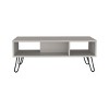 FURNIinspire Coffee Table Storage Modern Center Table For Living Room Tables With 2 Shelves, Hairpin Legs For Home, Office, White, 17.7"*39.8"*15.7" - 2 of 4