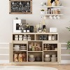 Sideboard Buffet Cabinet with Storage, 47" Rattan Storage Cabinets with 2 Doors and Shelves,Large Wood Coffee Bar Cabinet - 3 of 4