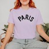 Simply Sage Market Women's Embroidered Paris Arched Short Sleeve Garment Dyed Tee - L - Orchid - 2 of 3