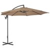 vidaXL Cantilever Umbrella with Steel Pole 118.1 in. Taupe - 2 of 4