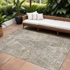 Beige Ivory And Black Geometric Washable Indoor Outdoor Area Rug - 2 of 4