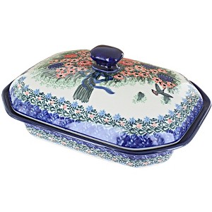 Blue Rose Polish Pottery 662 Ceramika Artystyczna Medium Covered Baker - 1 of 2
