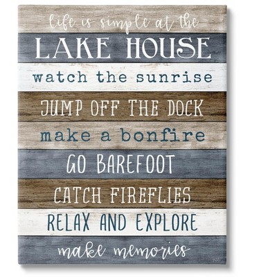 Stupell Industries Life Is Simple Lake House List Canvas Wall Art