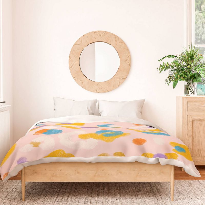 Deny Designs SunLee Spring Leopard Duvet Cover Bedding Set Pink, 3 of 5