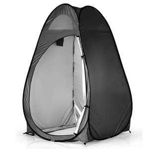 SEVOBAL Camping Tents Portable Privacy Shelter Tent for Outdoor Changing Toilet and Shower Use, Black, 22.05"*22.05"*1.18" - 1 of 4