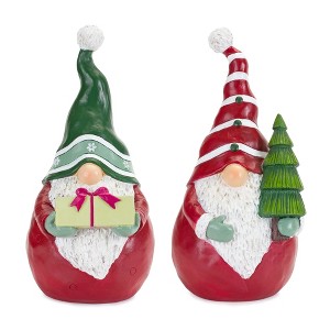 Holiday Gnome Figurine (Set Of 2)– Polyresin and Lime Powder – 12.25 Inch Christmas Decor – By Melrose - 1 of 3