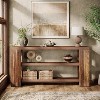 70.9" 3-Tier Extra Long Console Table, Narrow Wooden Sofa Table Behind Couch, Farmhouse Entry Foyer Table for Living Room, Hallway - 4 of 4