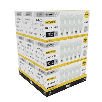Soft White Dimmable LED A19 Light Bulb, 100W Equivalent