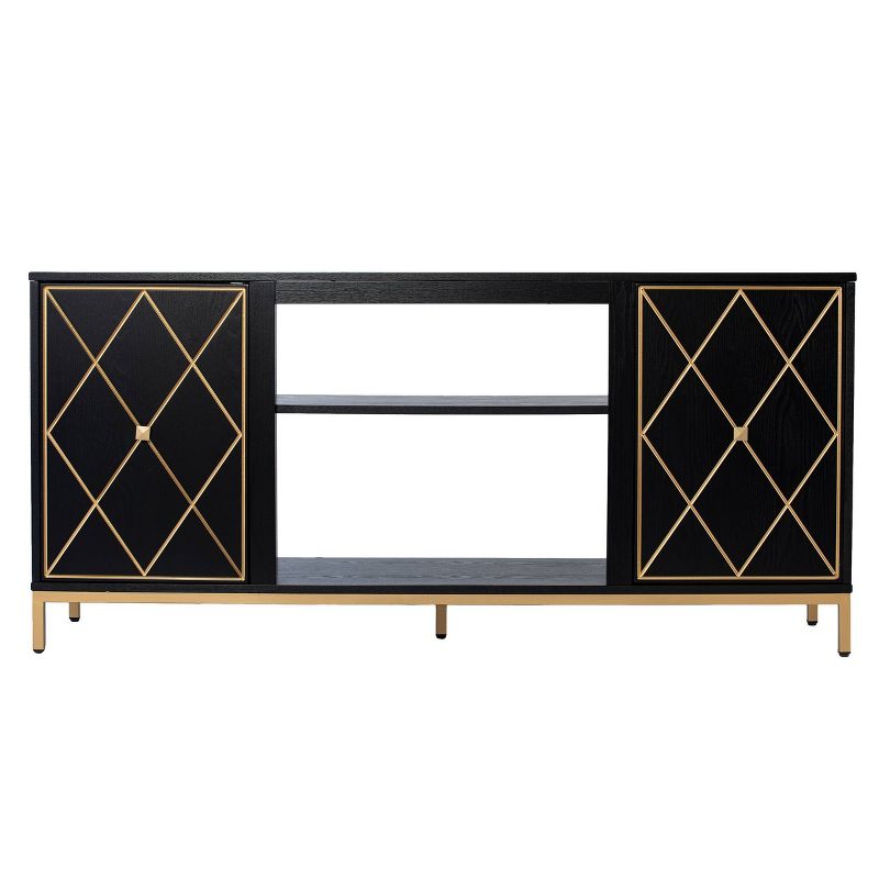 Nessnal Media Console with Storage Black - Aiden Lane, 5 of 13