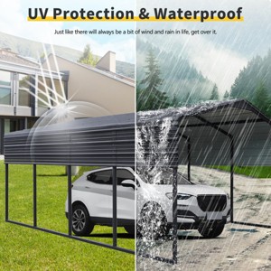 Outdoor Backyard Heavy Duty Garage Carport,Garage Canopy with Galvanized Steel Roof and Frame,Metal Waterproof Car Shelter-Coolbibila - 1 of 4