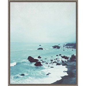 16" x 20" Dusk at the Sea by Lupen Grainne Framed Canvas Wall Art - Amanti Art: Coastal Scene, Hand-Stretched, Modern Decor - 1 of 4