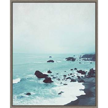 16" x 20" Dusk at the Sea by Lupen Grainne Framed Canvas Wall Art - Amanti Art