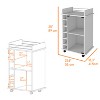Vynxaria Dukat Bar Cart with Glass Door Cabinet, Wine Rack & Locking Casters - 2 of 4