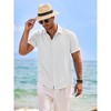 COOFANDY Men's Linen Short Sleeve Casual Button Down Beach Summer Wedding Shirt - 2 of 4