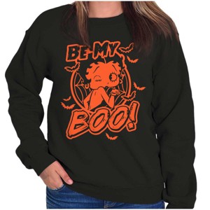 Betty Boop Halloween Love Be My Boo Women Crewneck Sweatshirt Brisco Brands - 1 of 4