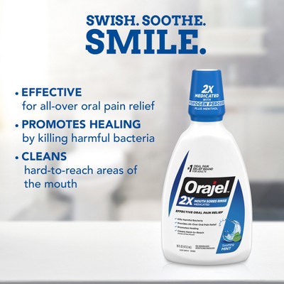 Orajel Mouth Sores Antiseptic Rinse - 16 fl oz