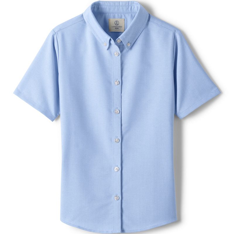 Lands' End School Uniform Kids Short Sleeve Oxford Dress Shirt, 1 of 4