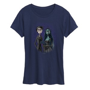 Women's - Corpse Bride - Emily and Victor Groom and Bride Short Sleeve Graphic T-Shirt - 1 of 4