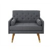 Coolbibila-Smooth Upholstered Accent Chair With Mid-Century Design, Club Chairs With Two Matching Pillows, 38 Inch Long Chair For Indoor - 3 of 4