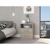 NicBex Nightstand with 2 Drawers and Metal Handles Contemporary Bedside Table with Open Shelf for Bedroom,Living Room - 2 of 4