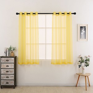 GoodGram Montauk Accents 2 Piece Grommet Top Summery Sheer Voile Window Curtain Panels For Small/Short Windows - 1 of 2