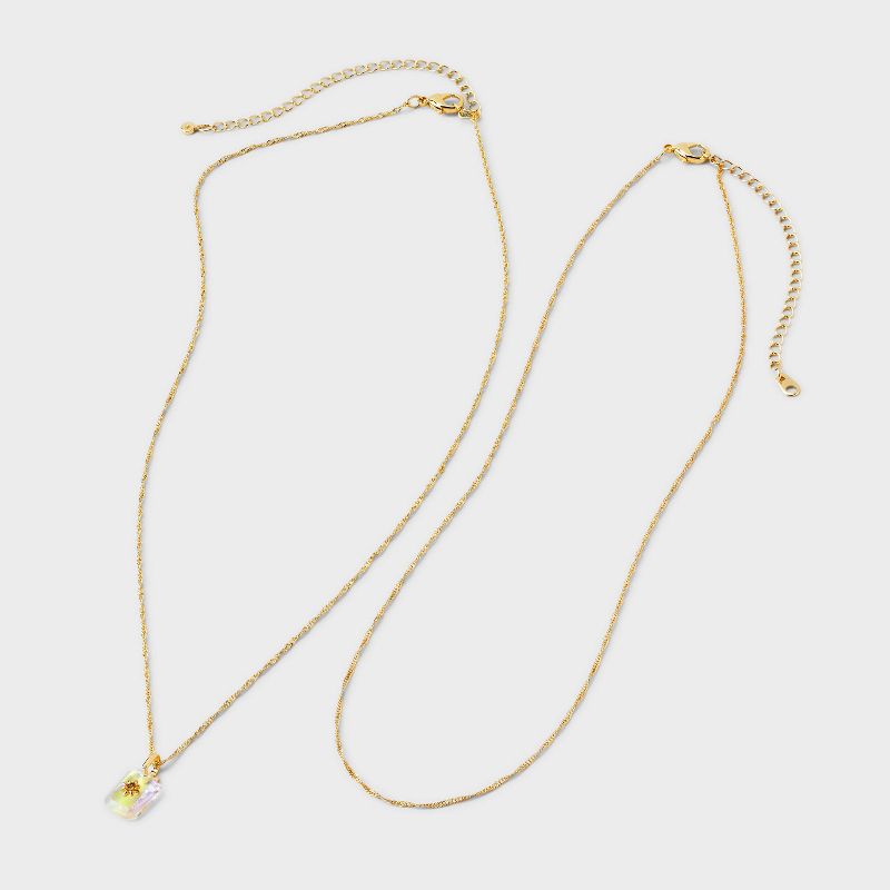 14K Gold Dipped Twist Chain Multi-Strand Pendant Necklace - A New Day™, 3 of 5