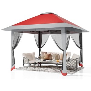 13x13 Pop Up Canopy Tent, Instant Portable Shelter for Outdoor Backyard Parties Heavy Duty Foldable Gazebo with Mosquito Netting with Carrying Bag - 1 of 4
