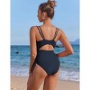 AI'MAGE Women's High Cut One Piece Swimsuit Ruched Tummy Control Swimsuits Ribbed Tie Side Bathing Suits - 2 of 3