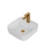 ChicFurnit Bathroom Sinks Vessel Sink Square Sink Vanity Sink Art Basin Countertop Bathroom Sink for Bathroom, White, 15.55"*15.74"*5.7" - 3 of 4