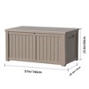 MAYEERTY 120 Gallon Large Capacity Outdoor Deck Box for Patio Furniture Cushions, Pillow with Wheels, Light Brown - 3 of 4