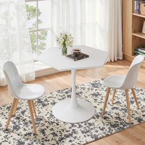 KIGFTSOD Modern Hexagonal Coffee Table with MDF Table Top, Metal Base, for Dining Room, Kitchen, Living Room - 1 of 4