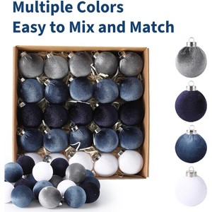 25Pcs 2.36in/6cm Velvet Christmas Tree Ball Decor, Shatterproof Plastic Ornaments for Xmas Tree Home Holiday Party Wreath Garland Fireplaces - 1 of 4