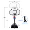 Sevobal Basketball Hoops Portable Poolside Basketball Hoop System Height Adjustable with Stable Base for Indoor Outdoor, Black, 36"*36"*56" - 3 of 4