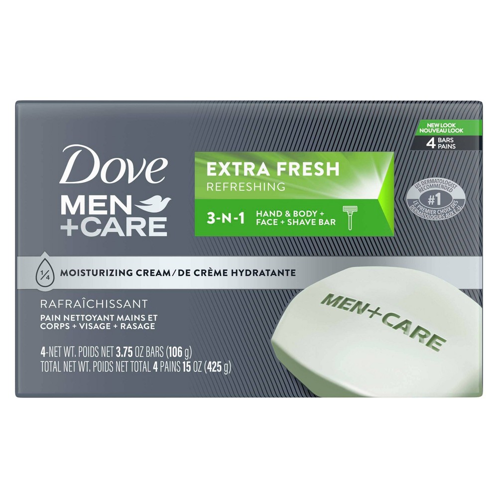 Photos - Soap / Hand Sanitiser Dove Men+Care Extra Fresh Body and Face Bar Soap - 4pk - 3.75oz each