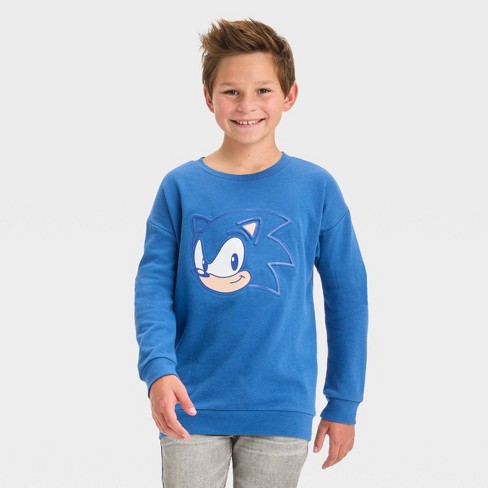 Boys' Sonic The Hedgehog Fleece Pullover Sweatshirt - Blue Xl : Target