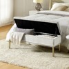 Eduard Channel tufted Upholstered Contemporary Velvet Flip-Top Storage Bench with Nailhead Trim |HULALA HOME - 2 of 4