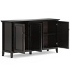 Halifax Wide 3 Door Storage Cabinet Hickory Brown - WyndenHall: Transitional Style, Pine & Plywood, 6 Fixed Shelves - 2 of 4