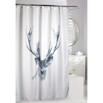 Alberta Shower Curtain White/Gray - Moda at Home