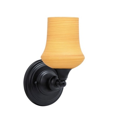 Toltec Lighting Any 1 - Light Sconce in  Matte Black with 5.5" Zilo Cayenne Linen  Shade