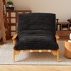 Modern Accent Chair, Comfy Chaise Lounge Chair with Ash Wood Armrest, Upholstered Armchair with Soft Cushion for Bedroom Balcony Lounge Reading Room - 4 of 4