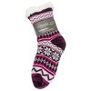 Elanze Designs Purple Nordic Snow Womens Cozy High Pile Fleece Plush Non Skid Indoor Slipper Socks - 3 of 4
