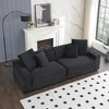 104.7'' 4-Seater Corduroy Sofa with 4 Throw Pillows, Large Living Room Couch, Soft Sponge Cushions, Orange Fabric - 2 of 4