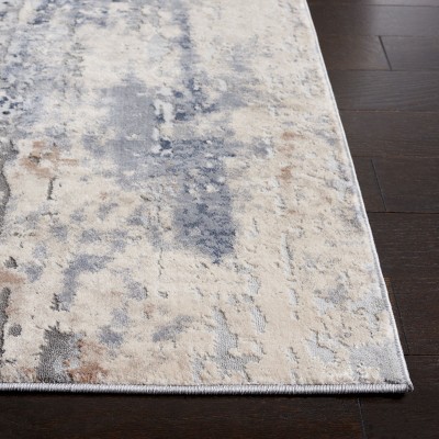Elegant Gray Floral 8' x 10' Synthetic Area Rug for Modern Homes