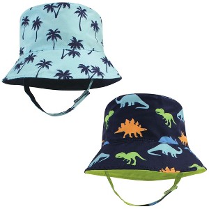 Hudson Baby Infant Boy Sun Protection Hat, Dinosaur Palm Tree - 1 of 4